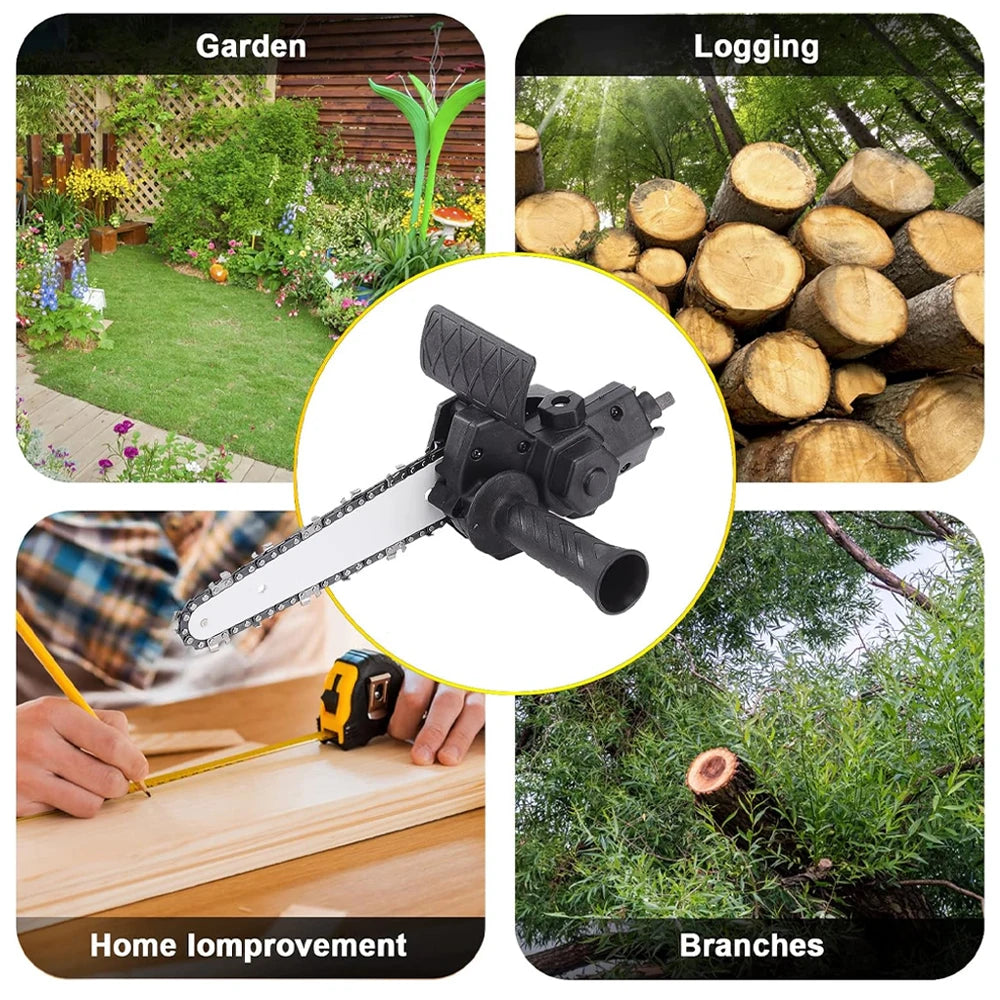 6 Inch Electric Chainsaw, Electric Drill Conversion Electric Chainsaw Adapter, Home Cordless Mini Chainsaw, Wood Cutting Tools