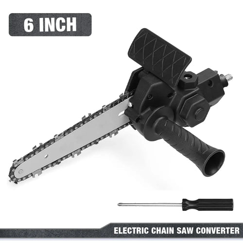 6 Inch Electric Chainsaw, Electric Drill Conversion Electric Chainsaw Adapter, Home Cordless Mini Chainsaw, Wood Cutting Tools