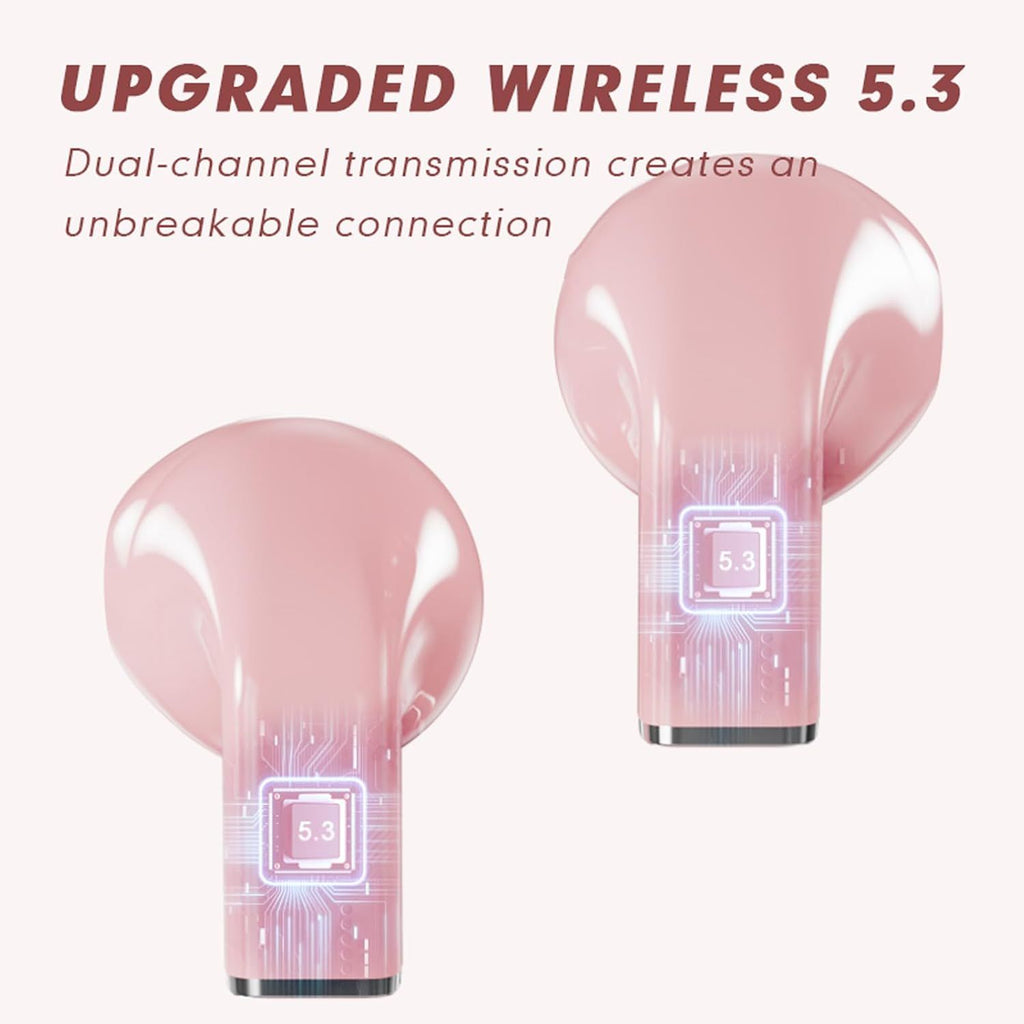Pink Heart Wireless Earphones for Girls
