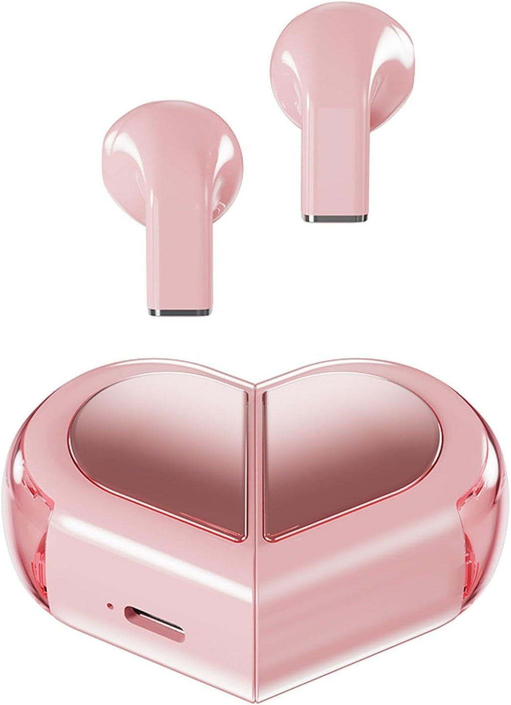 Pink Heart Wireless Earphones for Girls