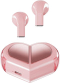 Pink Heart Wireless Earphones for Girls
